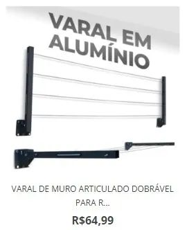 Varal  de Muro Articulado Dobrável para Roupas Em Alumínio _ CS197