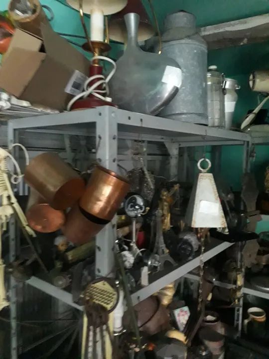 Lote de objetos antigos para decoração