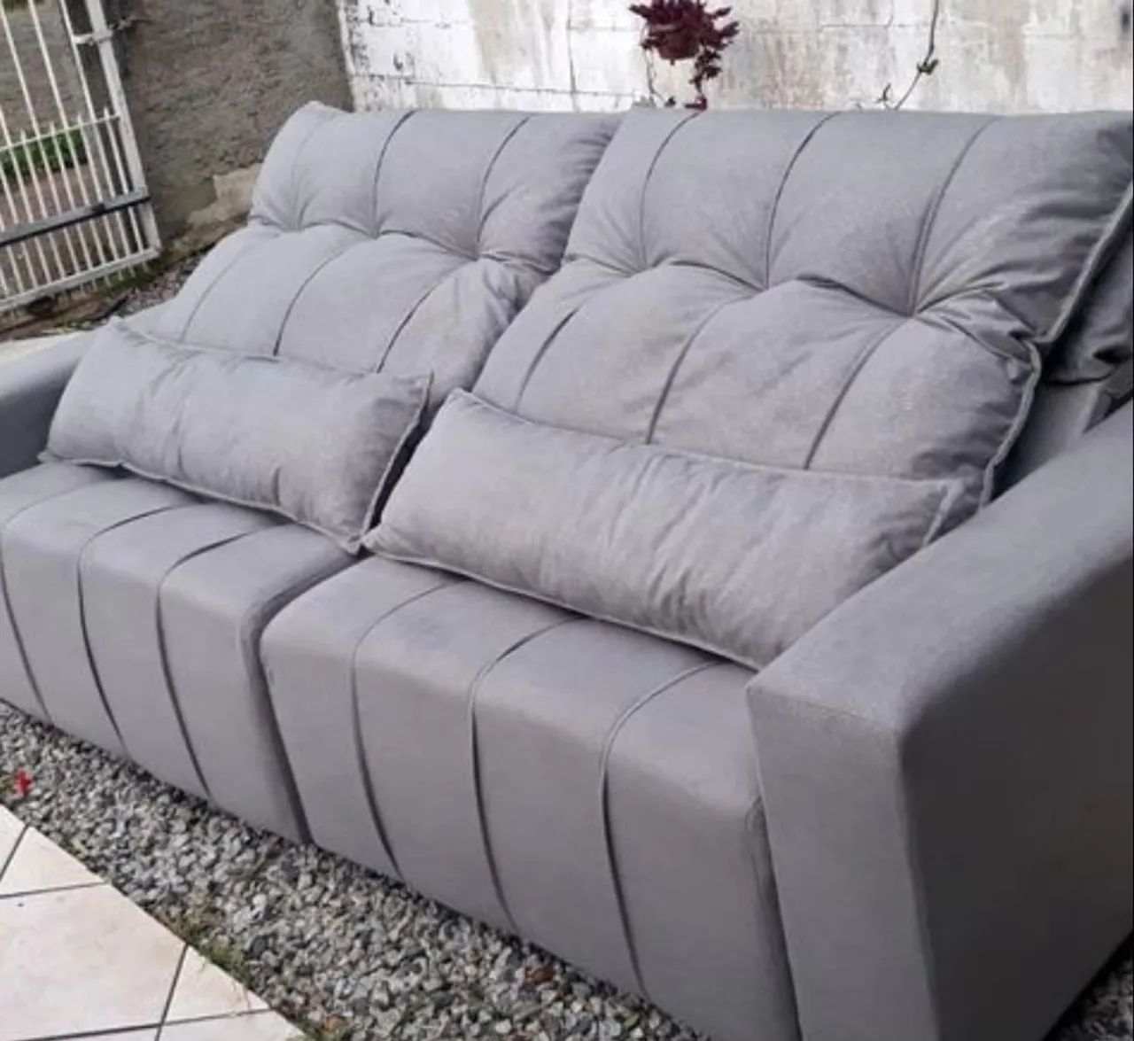 Sofá 3 Lugares Cinza64529926150274120