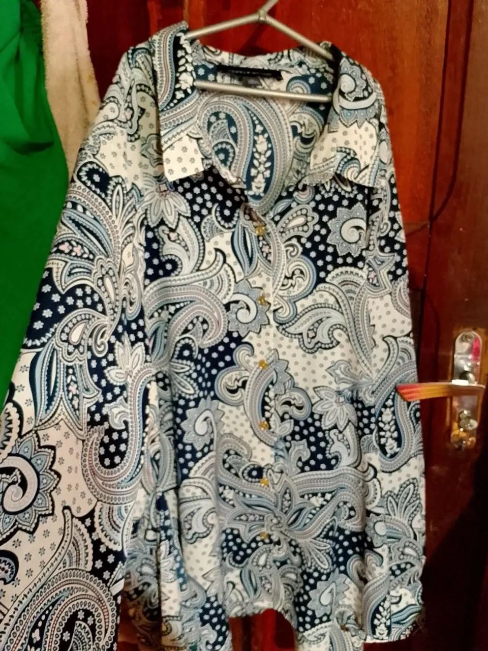 Camisa Feminina Paisley Azul Tommy original  - Foto 4