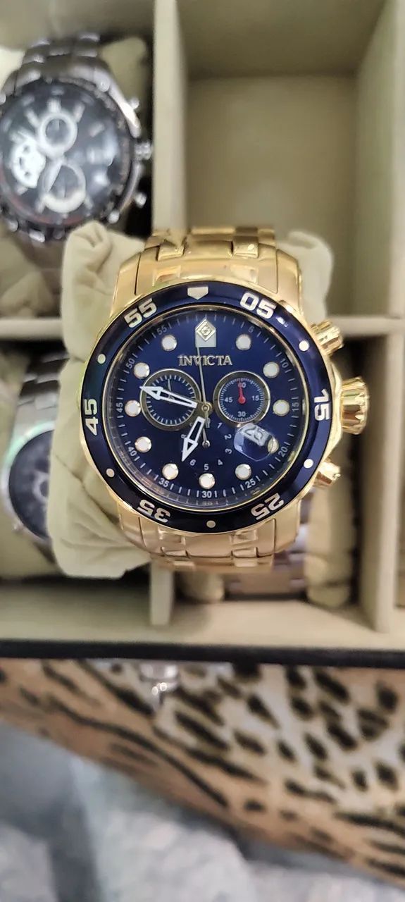 Relógio INVICTA PRO DIVER 0073 dourado, ORIGINAL, sem detalhes. 