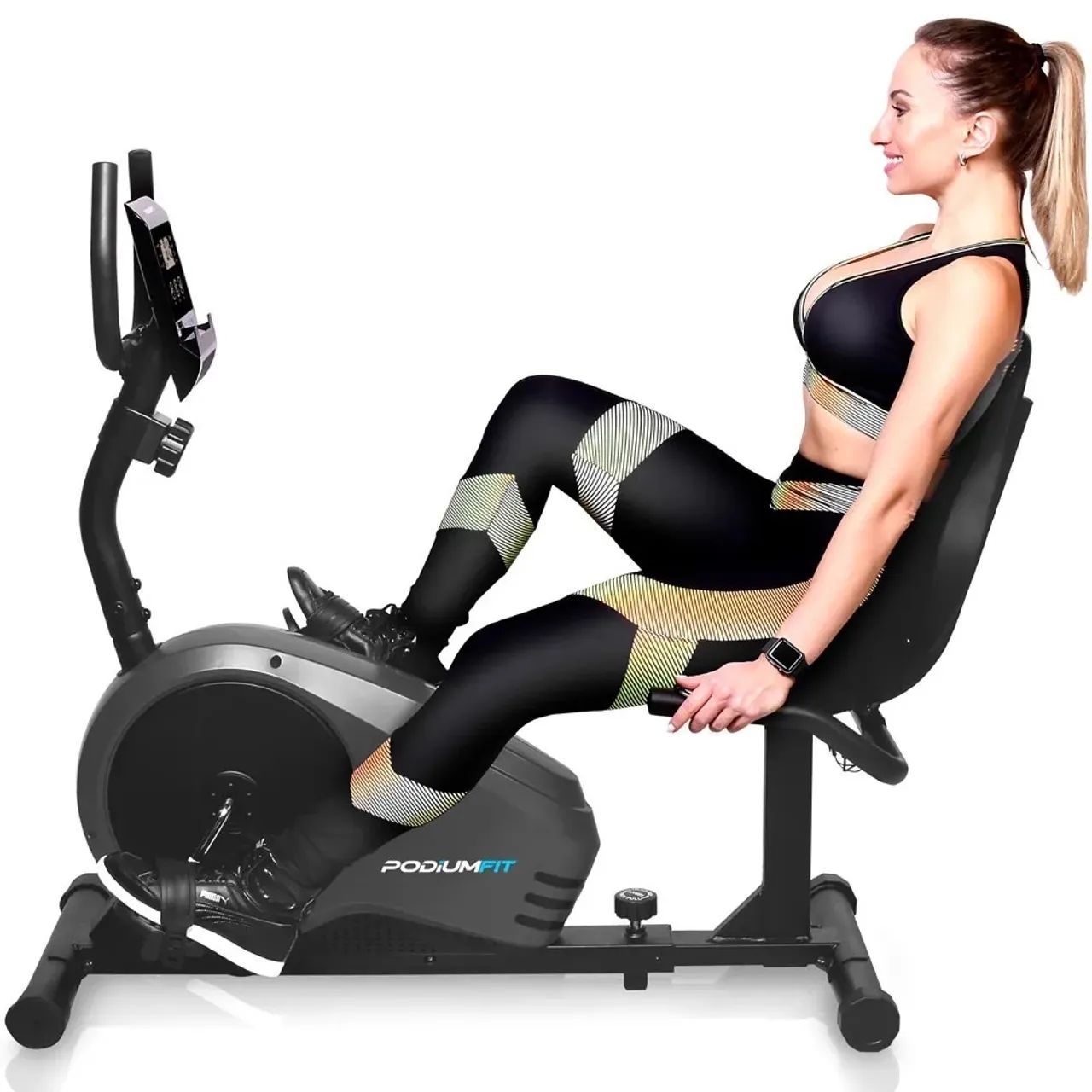 Bicicleta Ergométrica Horizontal PodiumFit H300 - Magnética - 8 cargas