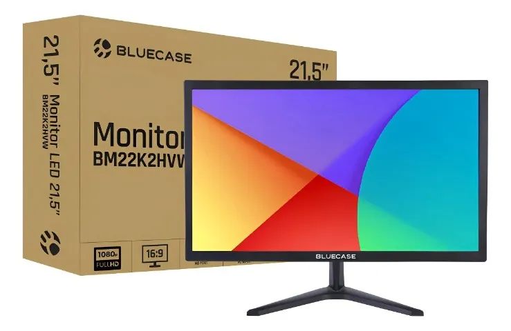 Monitor 21,5 Polegadas Preto Led Bm22k2hvw Bluecase - 75hz / Hdmi / Vga- Loja Coimbra