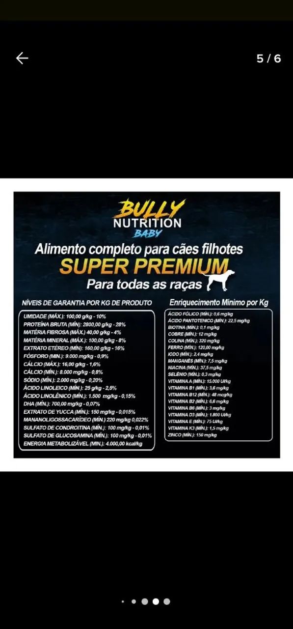 Ração Bully Nutrition Baby Super Premium 15kg - Foto 5