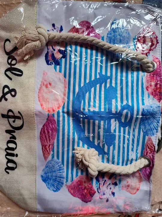 Bolsa de praia em tecido cru