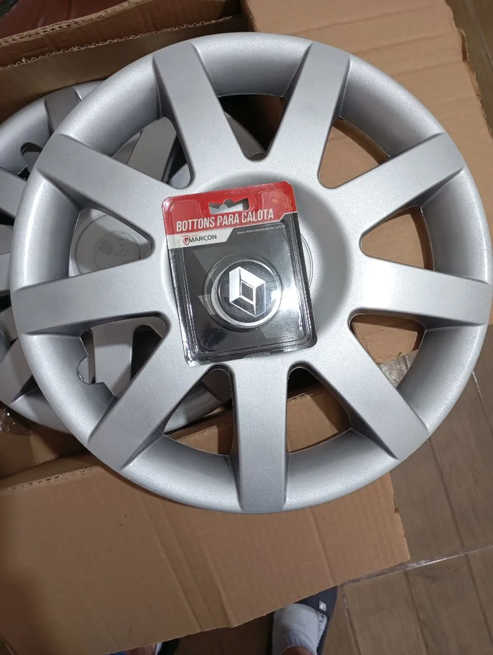 Jogo 4 Calota Logan Sandero Clio 2009 Aro 14 Polegadas Encaixe Pressão Grid
