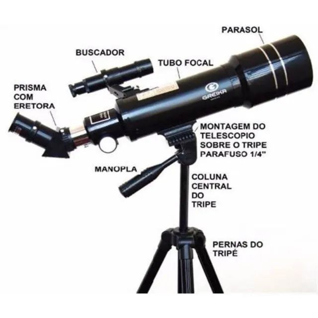 Telescópio Astronômico Refrator Azimutal F40070M  Greika - Foto 2