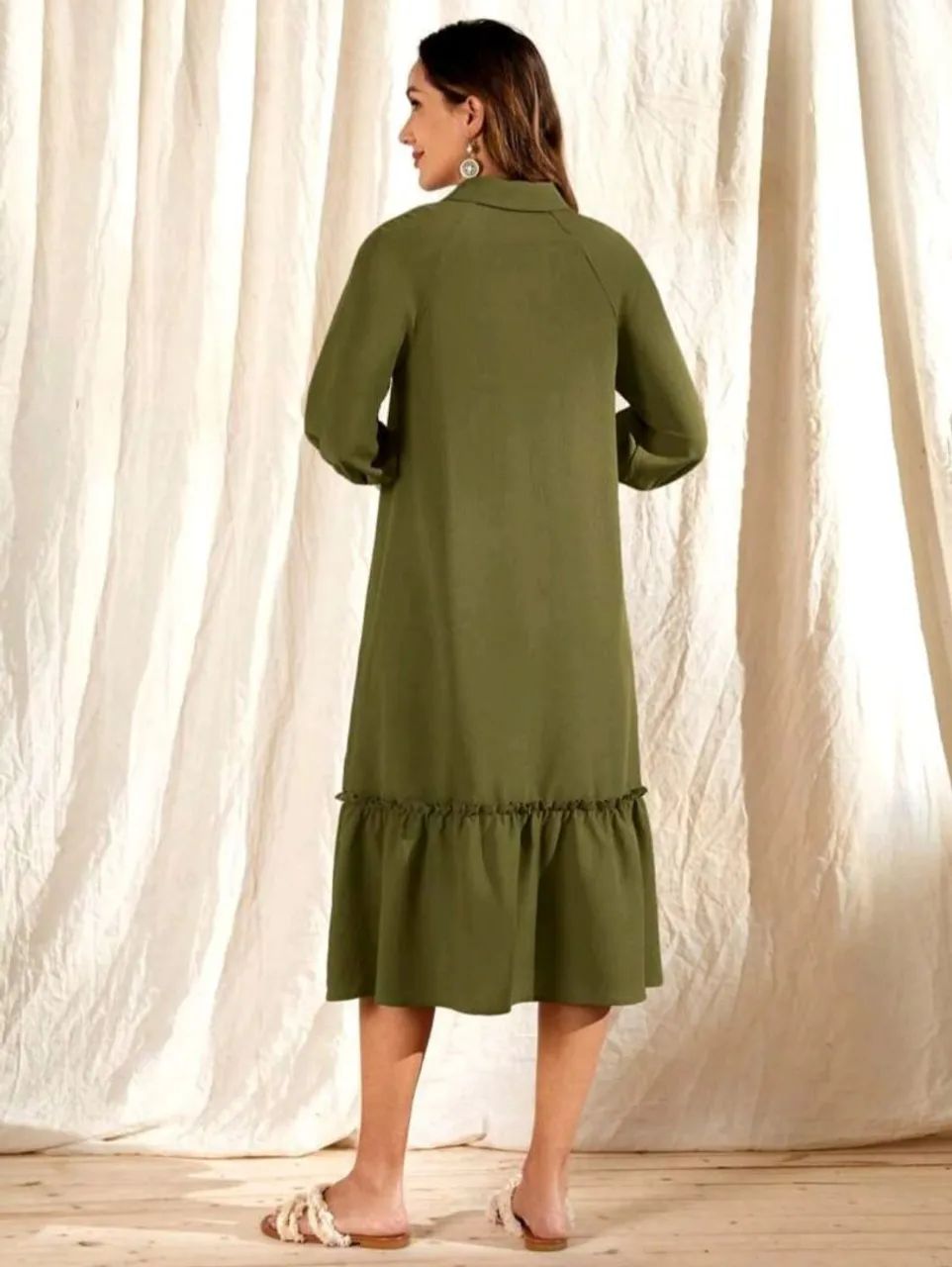 Vestido midi verde Olívia, veste 40/44 - Foto 2