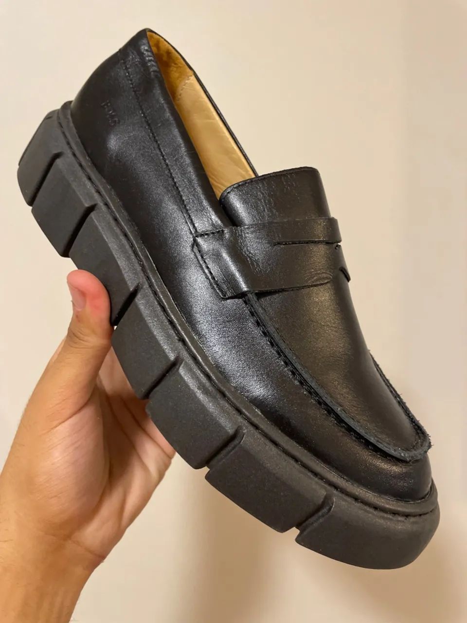 Sapato Loafer Tratorado Preto