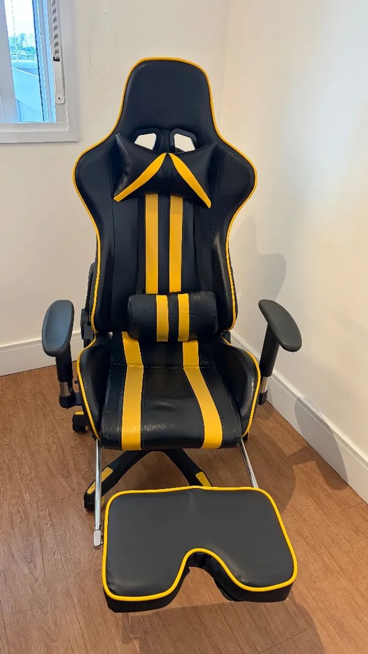 Cadeira Gamer Legends Preta e Amarela - Confortável e Conservada - Foto 2