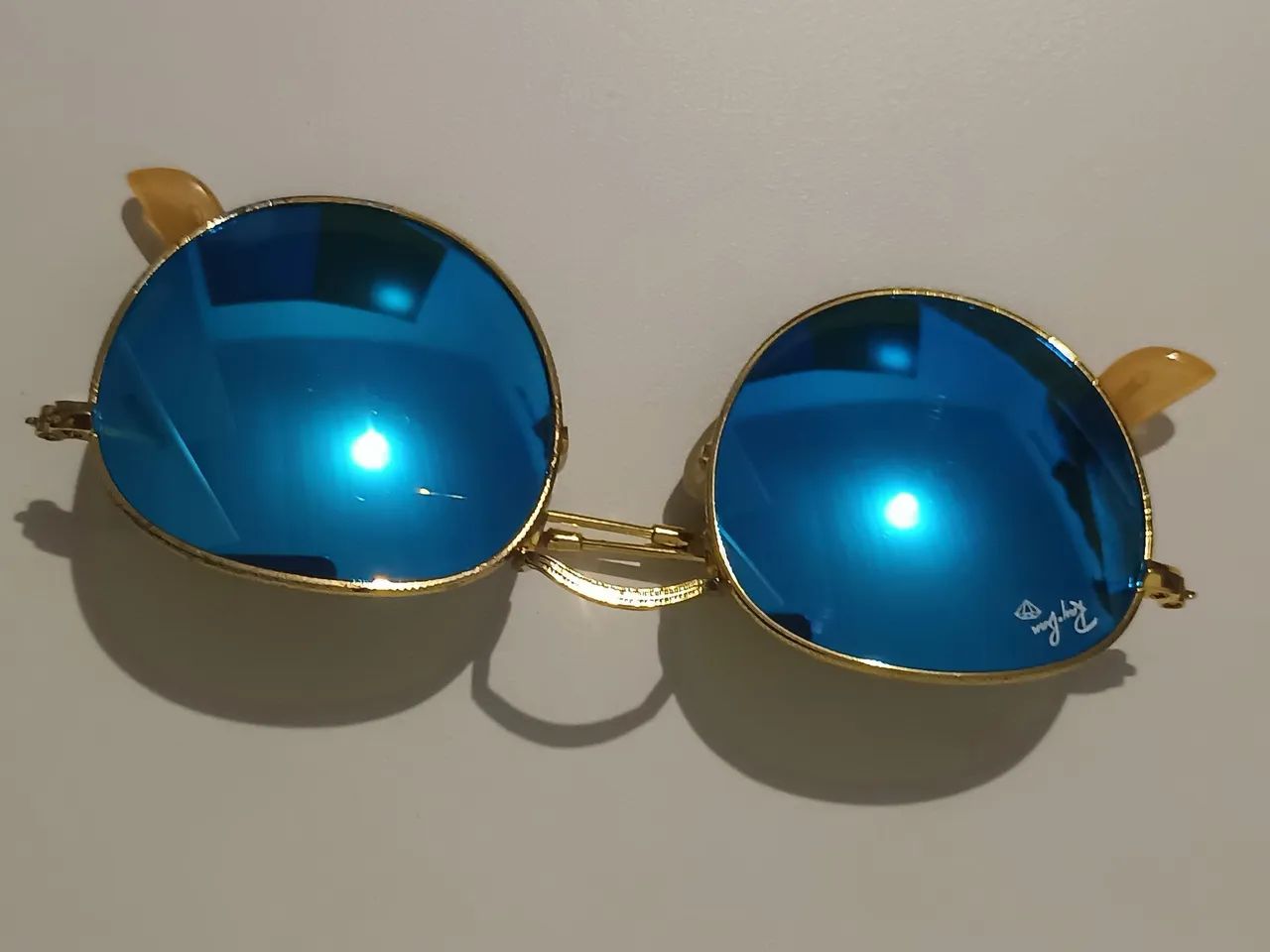 Óculos de sol Ray-Ban redondos azul - Foto 3