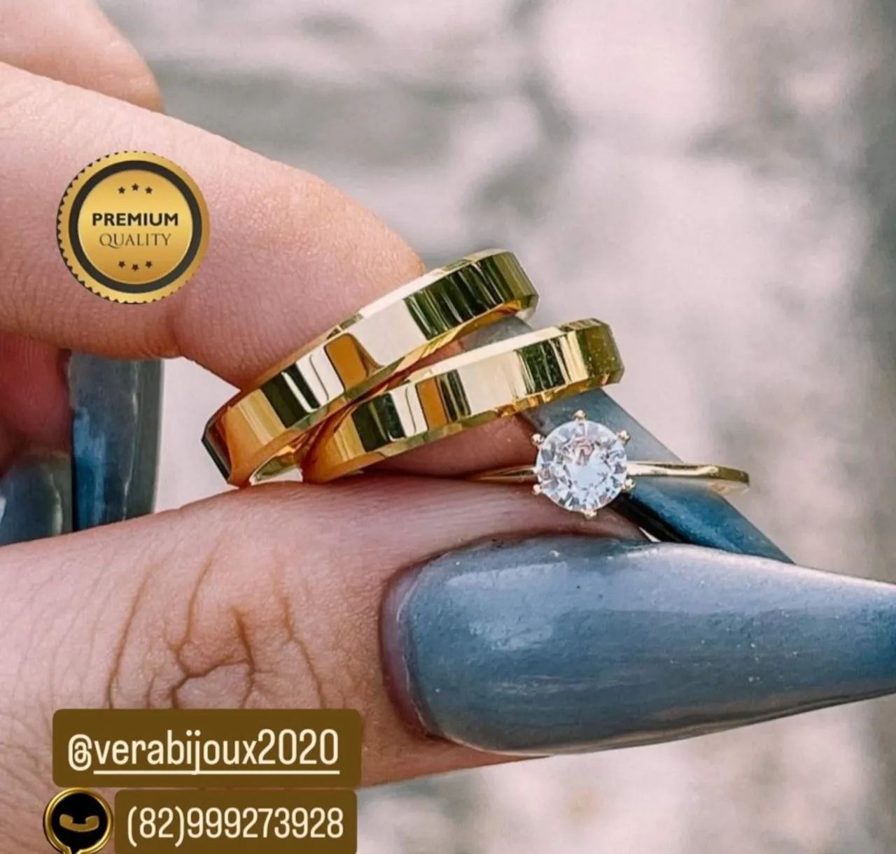  Kit de Alianças de Casamento em Ouro 18k - Foto 4