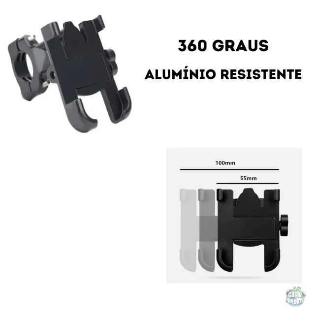 Suporte de Celular em alumínio para Motos e bicicletas - Foto 2