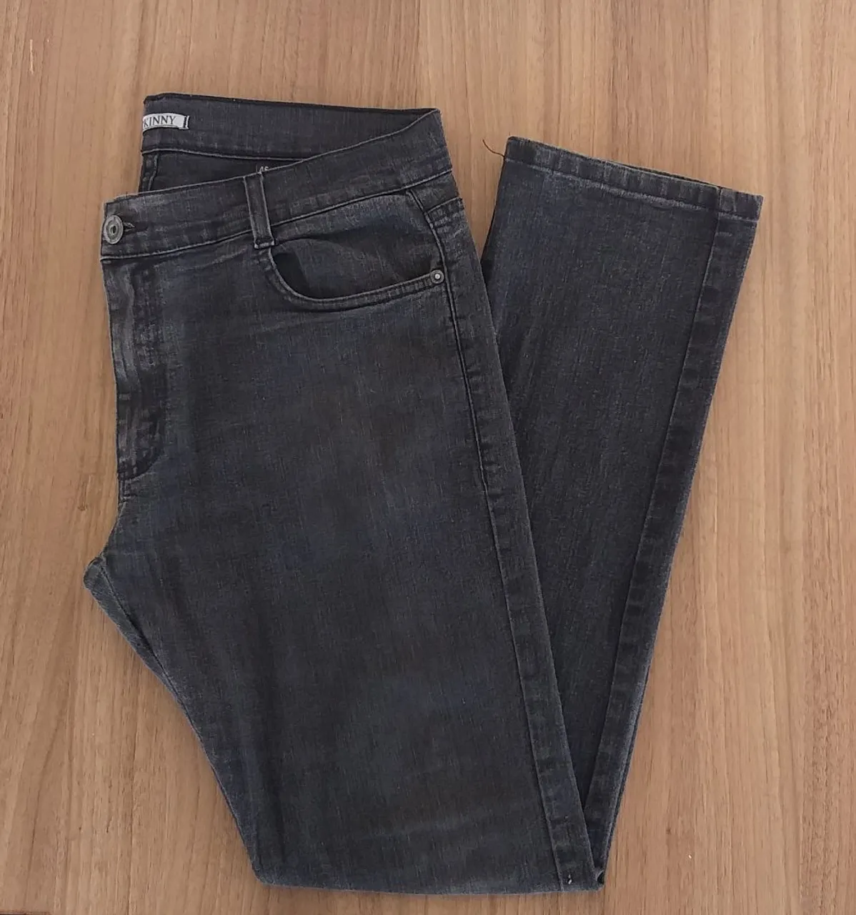 Peças Brechó, Calça Jeans Masculina Preta - Tamanho 46