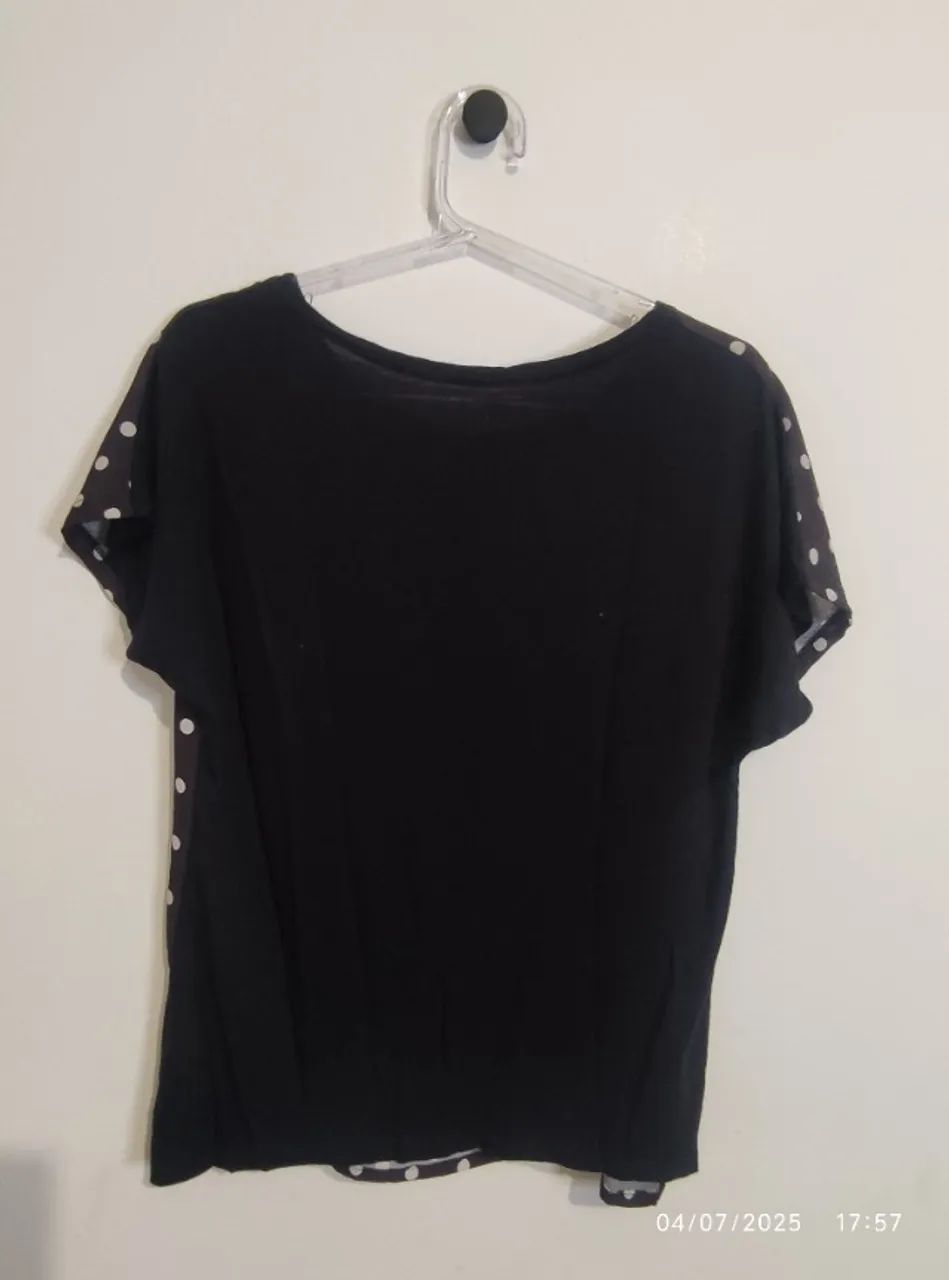 Blusa Poá Preto e Branca - Foto 2