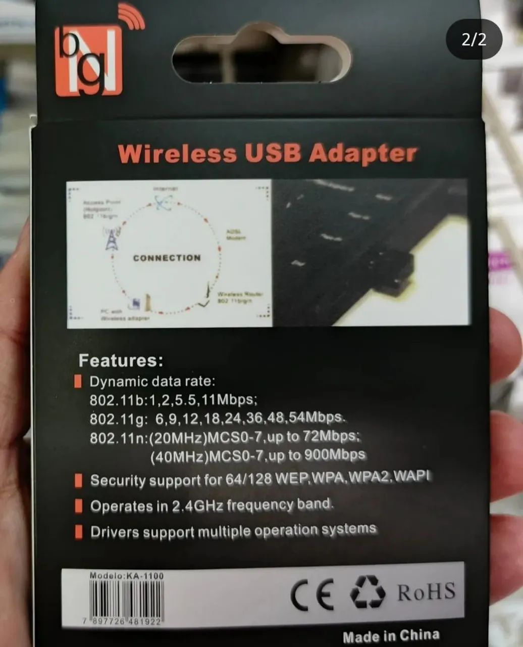 Adaptador Wireless USB 2.4GHz 950Mbps - Foto 2