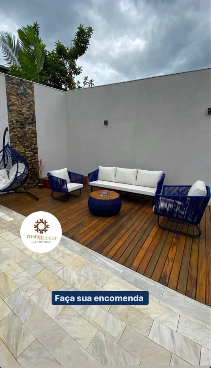 Conjunto sofá móveis área externa - Foto 5