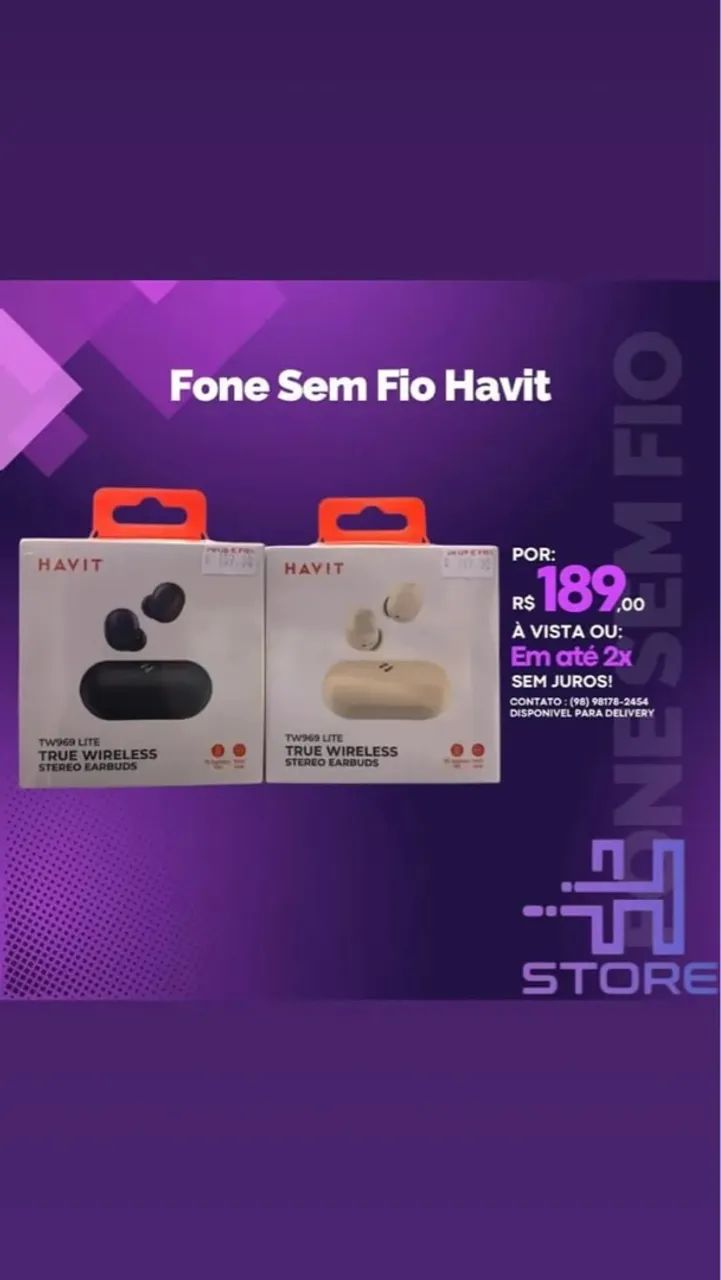 Fone Sem Fio Havit TW969 Lite - Som Impecável!