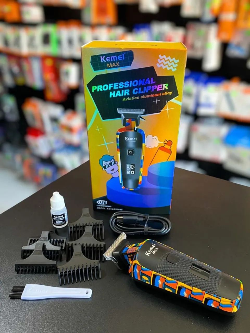 MÁQUINA DE ACABAMENTO PROFISSIONAL KEMEI KM-MAX5090 - Foto 2