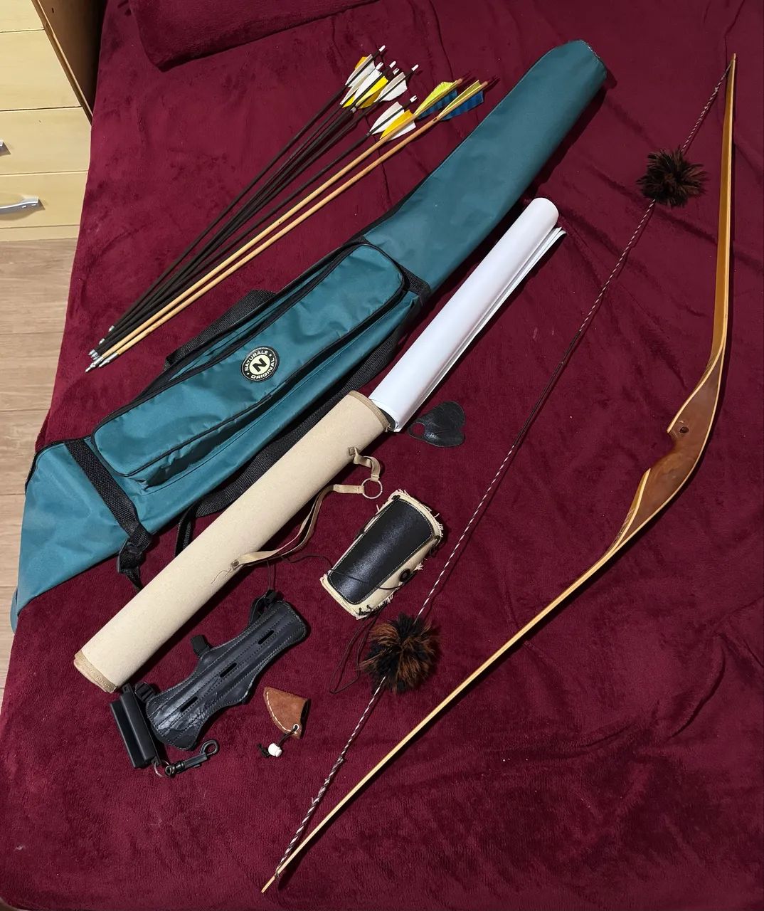 Kit Arco e flecha tradicional flatbow RD Entrada ambidestro