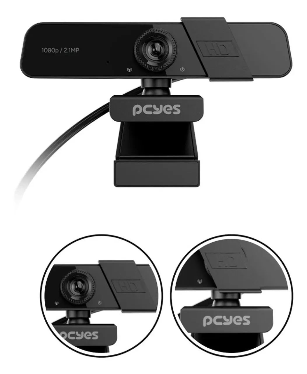 Webcam Pcyes Raza Fhd-04 Full Hd 1080P Com Microfone - Novo Loja Coimbra Computadores