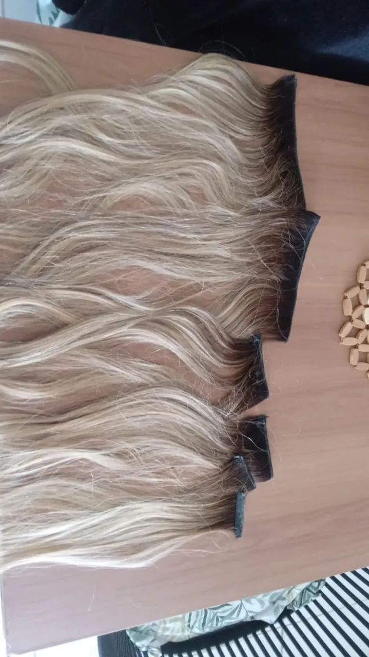 Mega em fitas  loiro iluminado