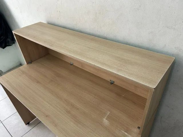 Balcão De Escritório Com 2 Gavetas E Prateleira Superior - Foto 5