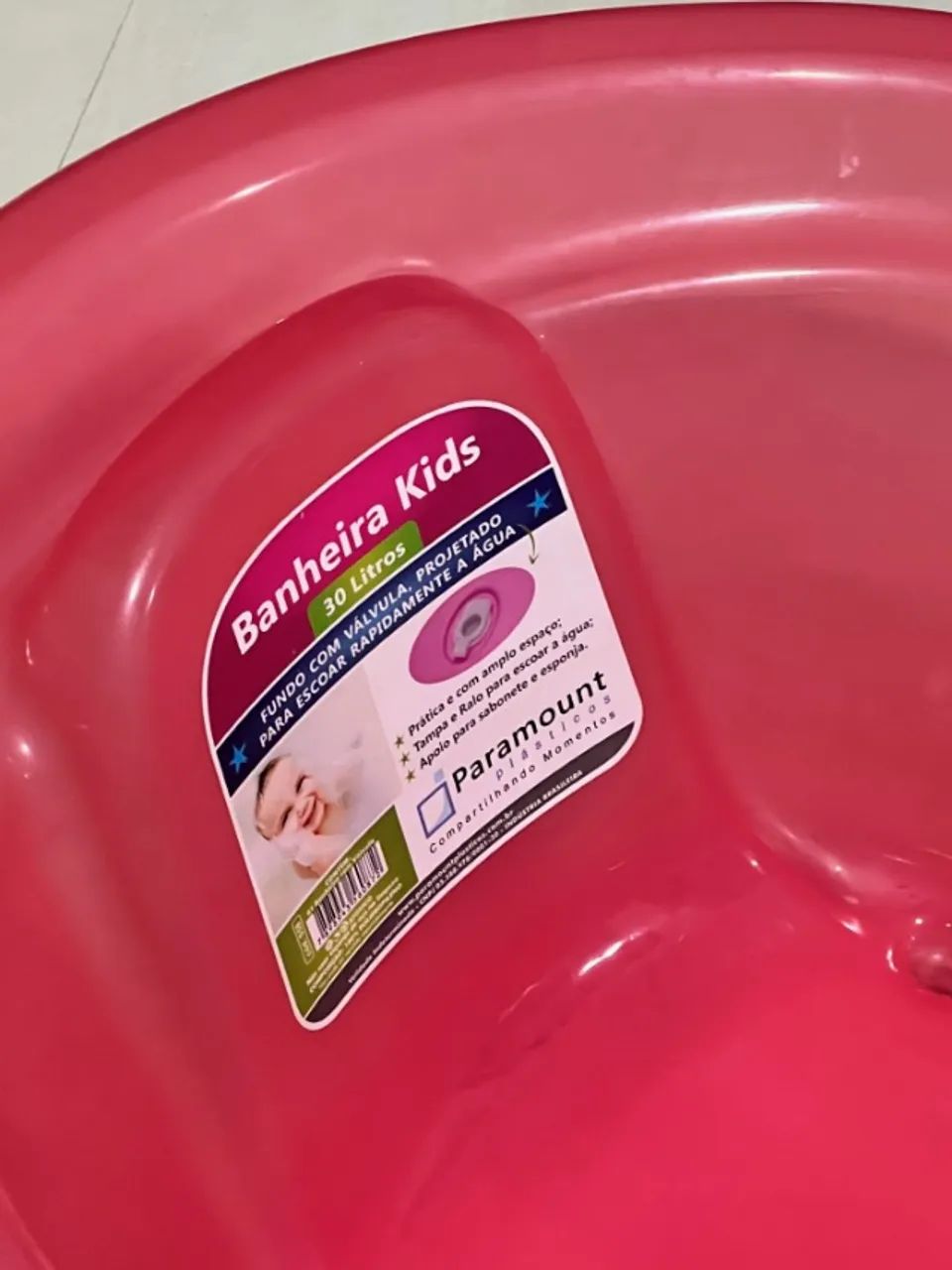 Banheira Kids Bebê Rosa Prática 30 Litros 558 Paramount - Foto 4