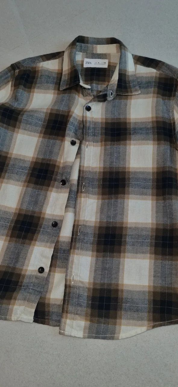 Camisa quadriculada infantil masculino - Foto 2