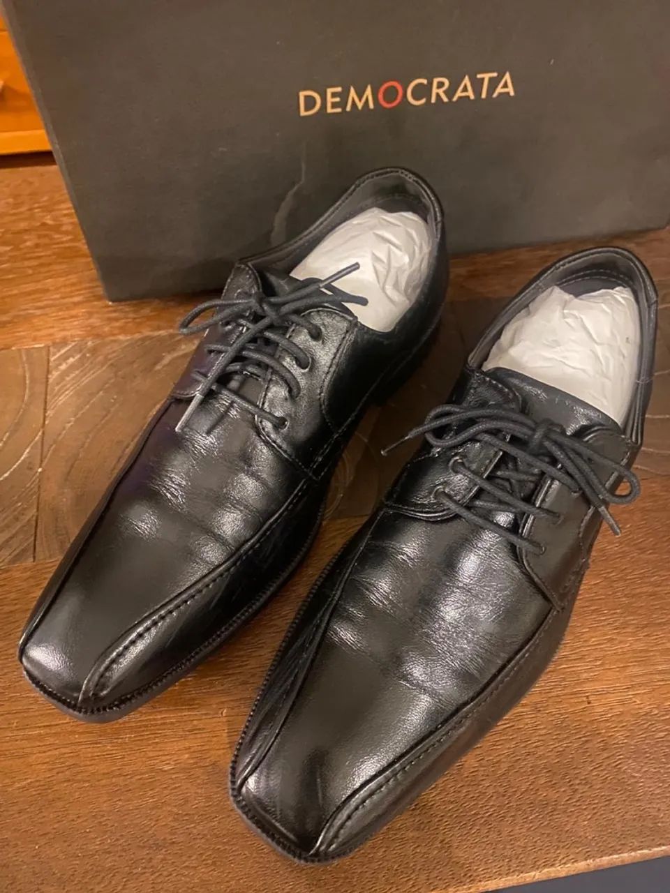 Sapato social da marca democrata em couro preto tamanho 37 - Foto 5