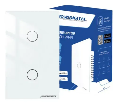Interruptor Intel Wi-fi Novadigital 2 Botão Lite-s - Branco