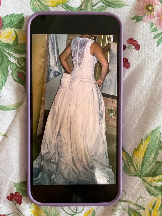 Vestido de noiva off white em seda pura tam 40/42