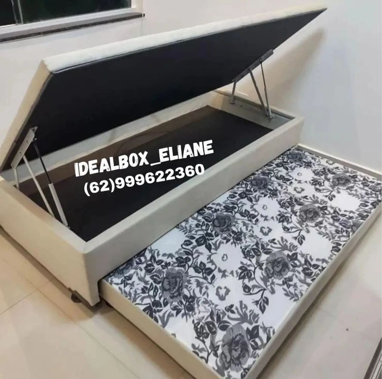 Box baú solteiro c/ auxiliar, espuma D28 selada no auxiliar 