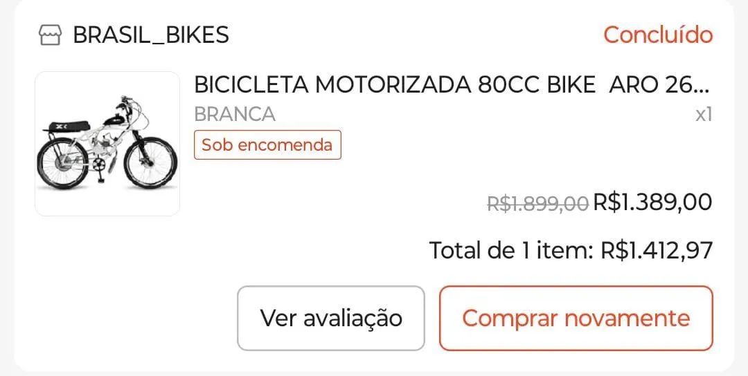 Bike Motorizada Nova 80Cc Aro 26 Caiçara Complet - Foto 6