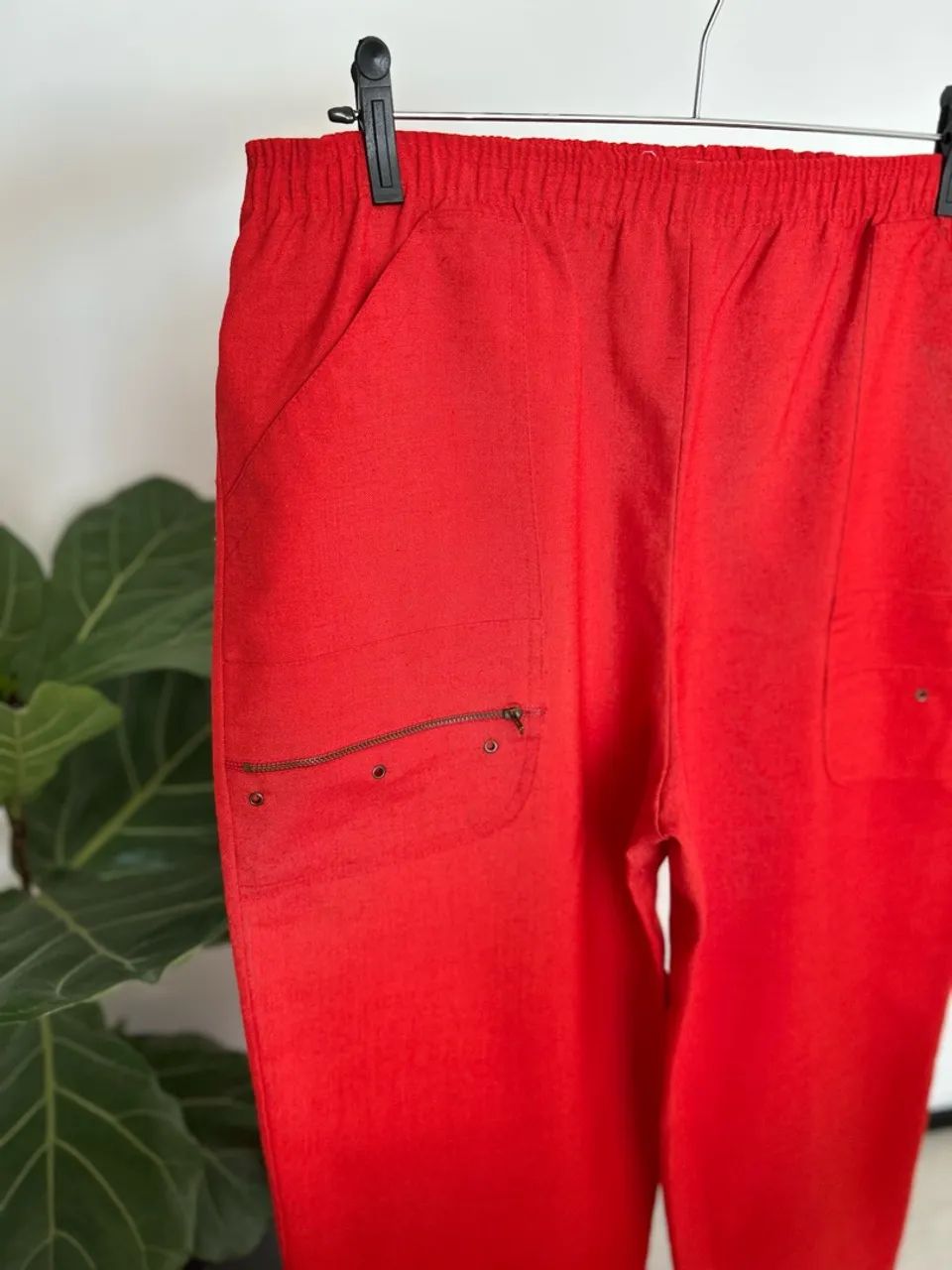 calça de linho vermelha 44 cgc - Foto 3