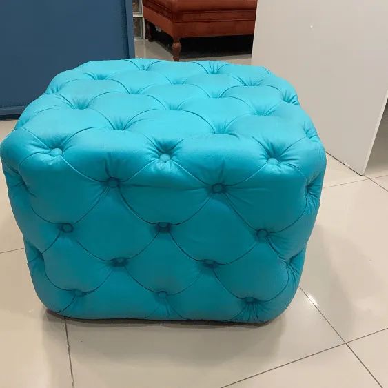 Puff quadrado grande azul 60 cm L X 47cm A