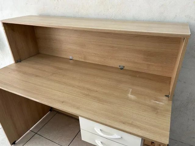Balcão De Escritório Com 2 Gavetas E Prateleira Superior - Foto 2