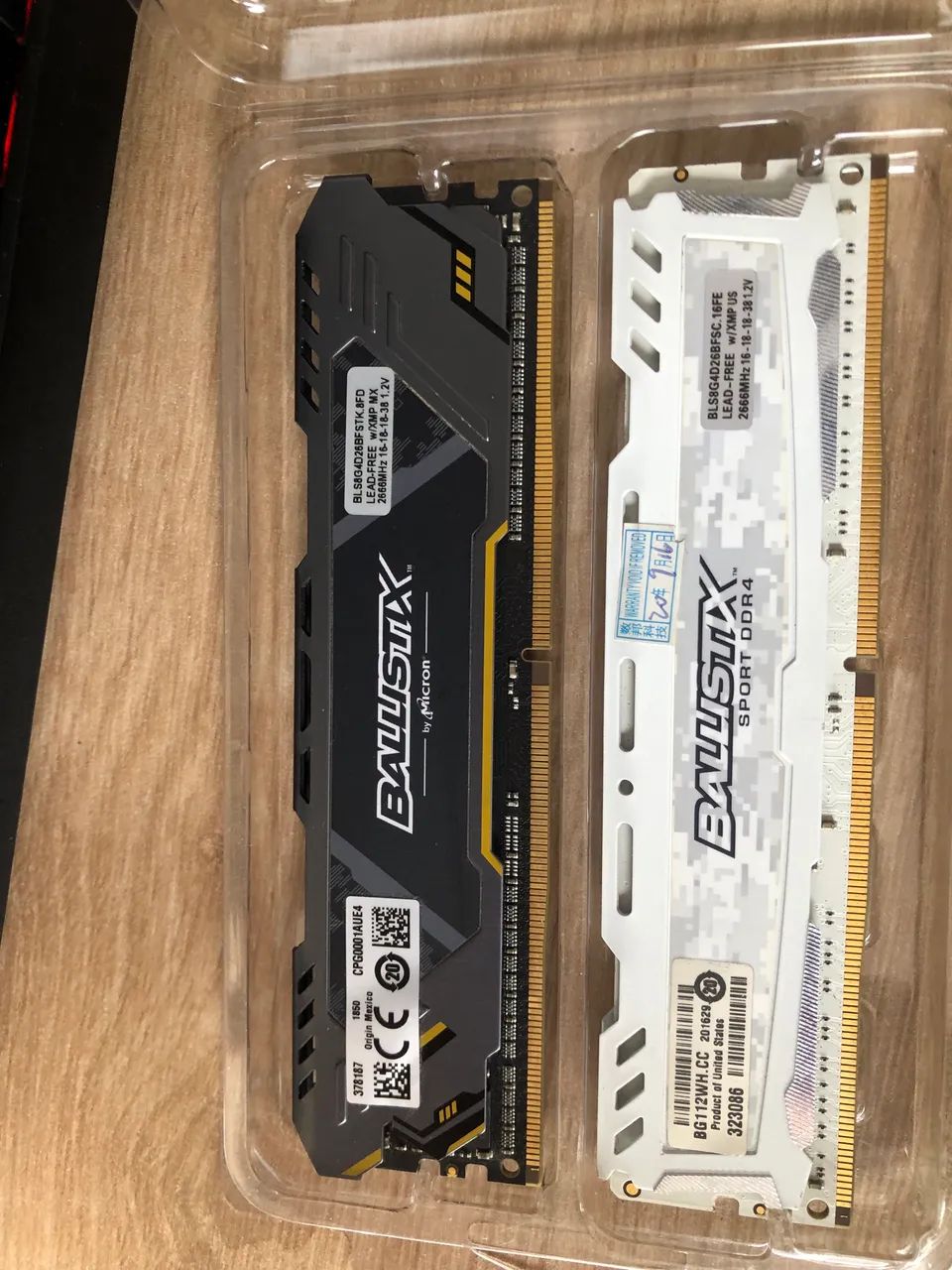 Memória ram  Ballistix 16gb(2x8)
