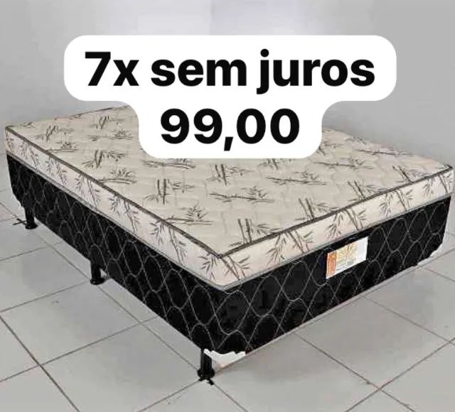 Cama box com molas novo