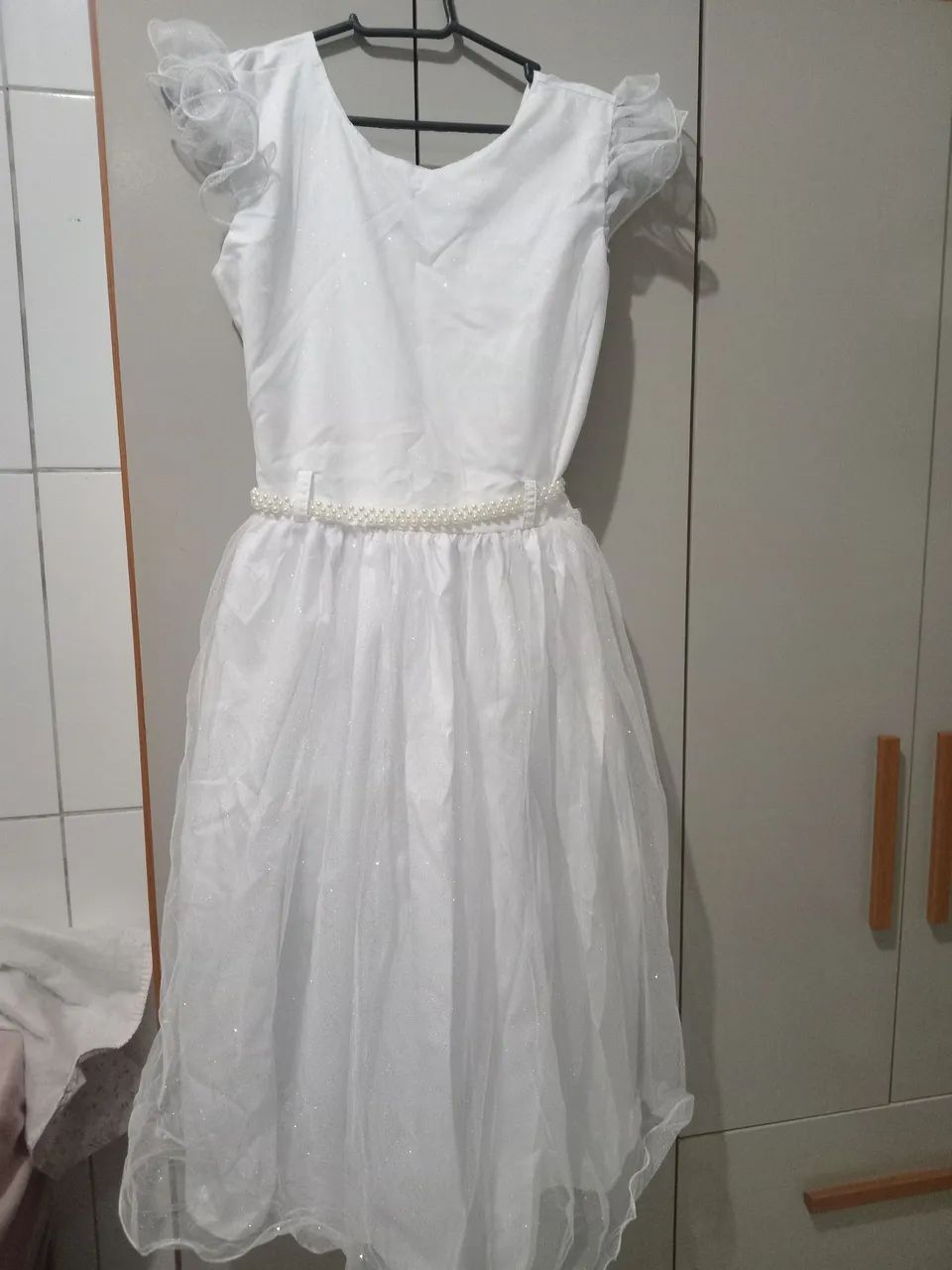 Vestido branco infantil com glitter  - Foto 3