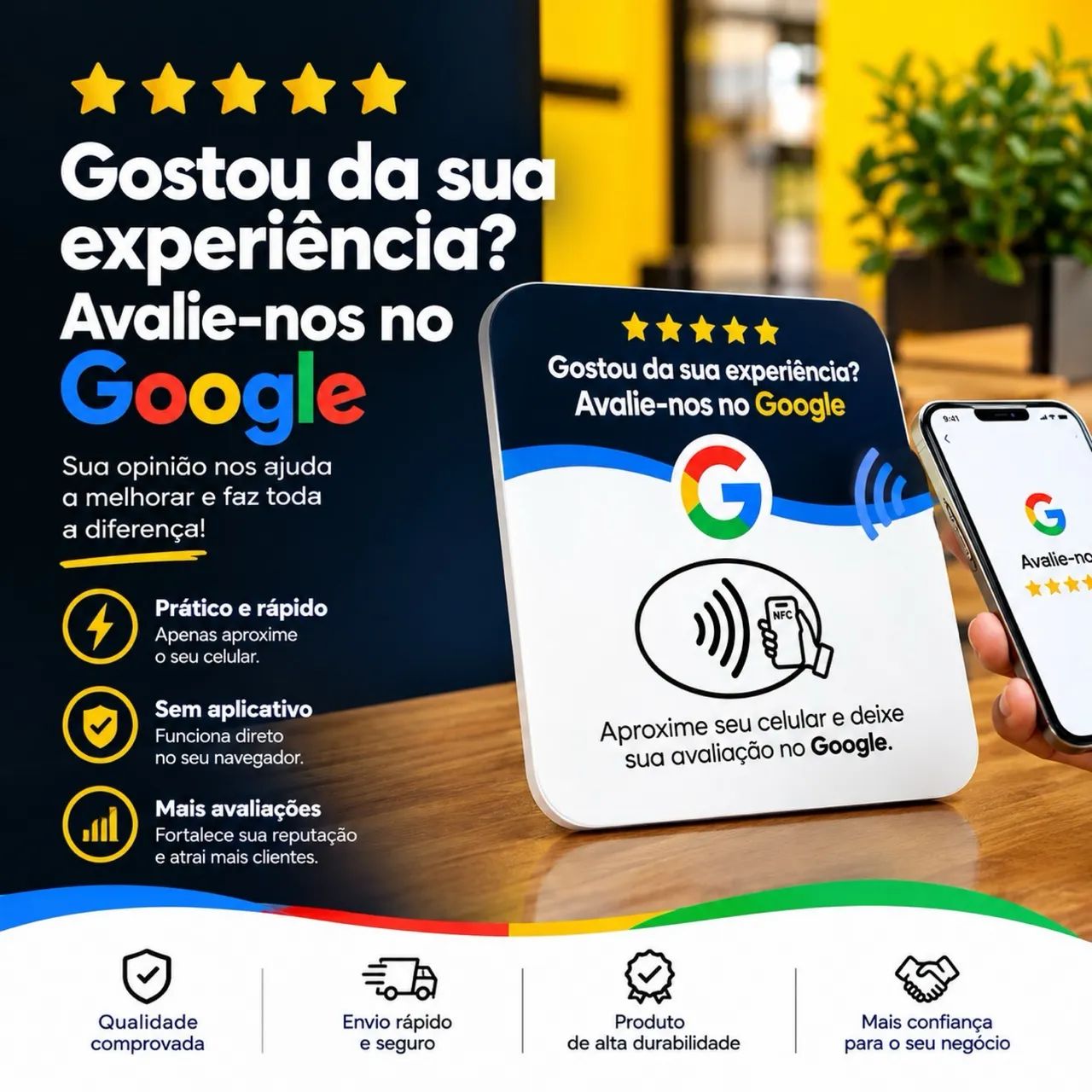 Placa NFC (aproximação) avaliação Google  - Foto 3