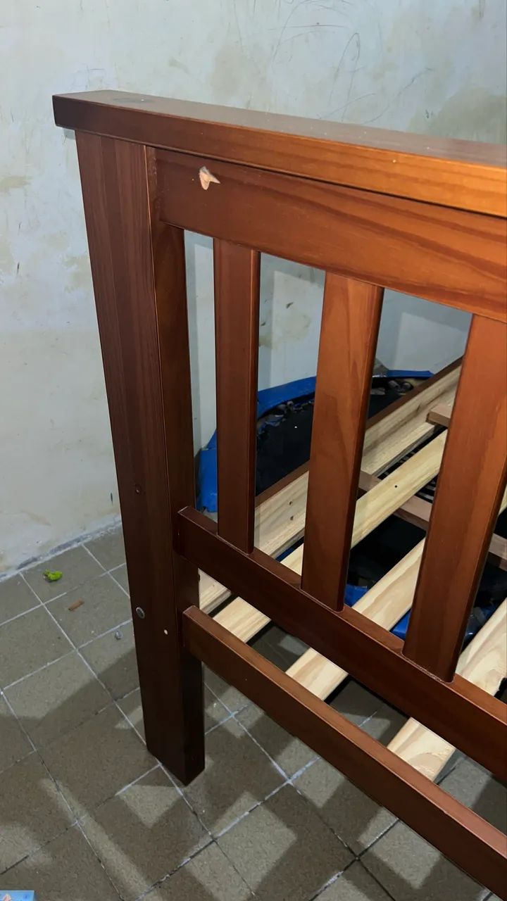 Cama solteirão de madeira - Foto 4