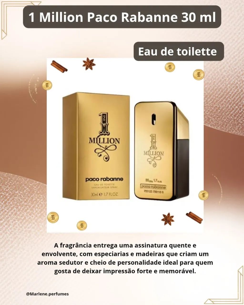 One Million Paco Rabanne Eau de Toilette- masculino 30ml 