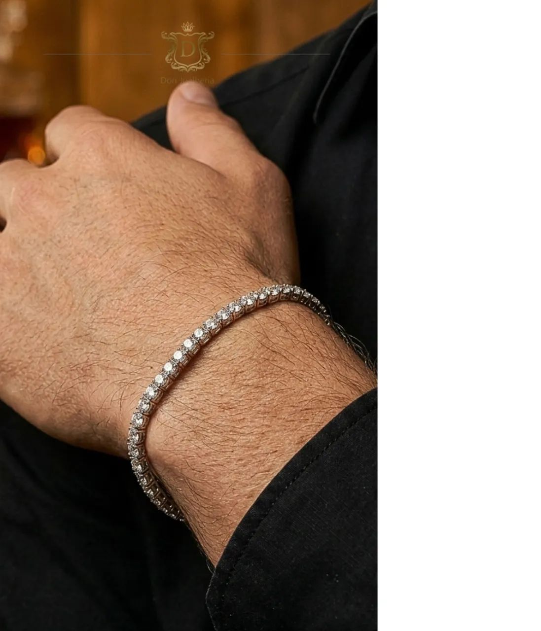 Pulseira Riviera de prata com moissanites   - Foto 2