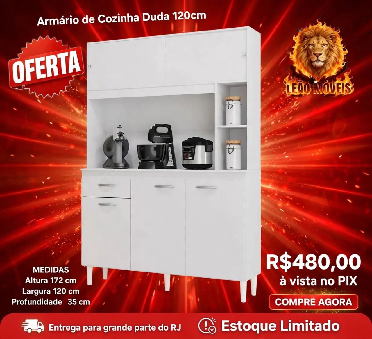 Armário de Cozinha 120 Cm