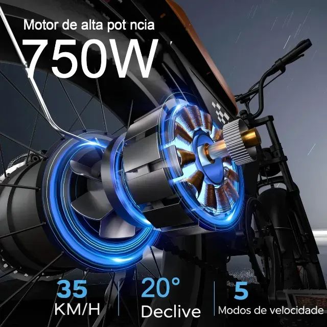 Bicicleta Elétrica Xroymexroy Eb5 750W - Foto 3
