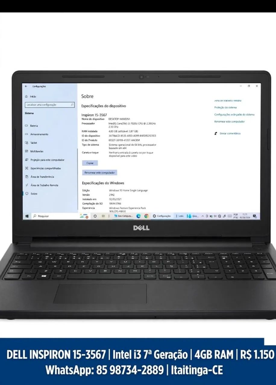 Notebook Dell Inspiron 15-3567 - Notebooks - Parque Dom Pedro
