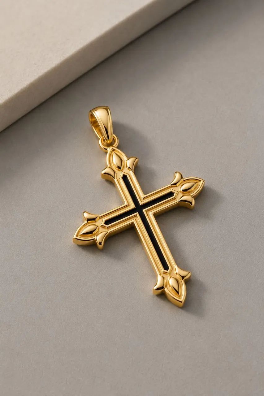 Crucifixo Fleuri em Ouro 18K 750
