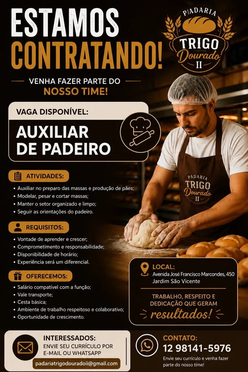 VAGA DE EMPREGO!