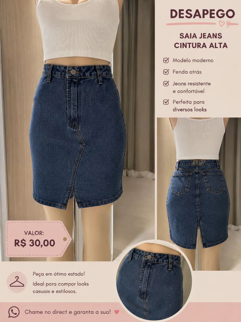 Saia e Vestido Jeans - Foto 4